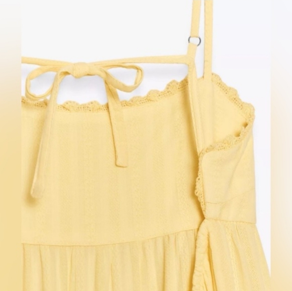 ZARA OPEN BACK MAXI DRESS YELLOW SIZE XL - Picture 10 of 11